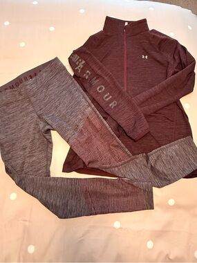 Women’s Under Armour Maroon and Gray Two-Piece Active Set